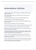 Nuclear Medicine CNS Exam 2024 with correct Answers