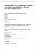 Genesys Certified Professional 8 System Consultant, Voice Platform Sample Questions and Answers