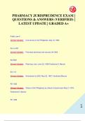 PHARMACY JURISPRUDENCE EXAM |  QUESTIONS & ANSWERS (VERIFIED) |  LATEST UPDATE | GRADED A+