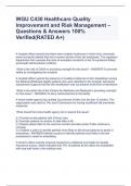 WGU C430 Healthcare Quality Improvement and Risk Management – Questions & Answers 100% Verified(RATED A+)