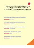 PARABOLAS: FOCUS AND DIRECTRIX  EXAM | QUESTIONS & ANSWERS  (VERIFIED) | LATEST UPDATE | GRADED  A+