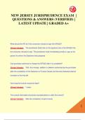 NEW JERSEY JURISPRUDENCE EXAM |  QUESTIONS & ANSWERS (VERIFIED) |  LATEST UPDATE | GRADED A+