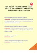 NEW JERSEY JURISPRUDENCE EXAM |  QUESTIONS & ANSWERS (VERIFIED) |  LATEST UPDATE | GRADED A+