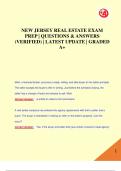 NEW JERSEY REAL ESTATE EXAM  PREP | QUESTIONS & ANSWERS  (VERIFIED) | LATEST UPDATE | GRADED  A+