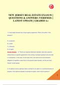 NEW JERSEY REAL ESTATE EXAM #1 |  QUESTIONS & ANSWERS (VERIFIED) |  LATEST UPDATE | GRADED A+