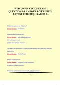 WISCONSIN CIVICS EXAM |  QUESTIONS & ANSWERS (VERWISCONSIN CIVICS EXAM |  QUESTIONS & ANSWERS (VERIFIED) |  LATEST UPDATE | GRADED A+IFIED) |  LATEST UPDATE | GRADED A+