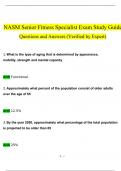 NASM Senior Fitness Specialist Exam Study Guide Questions and Answers (2024 / 2025) (Verified Answers)