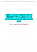 FLORIDA LAWS & RULES (DENTAL EXAM ADEX CDCA) ACTUAL QUESTIONS AND 100% ACCURATE AND VERIFIED ANSWERS 2024.  LATEST 2024 UPDATE, GRADED A+