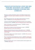 CRCR EXAM TEST BANK LATEST 2023-2024 WITH 400+ QUESTIONS AND CORRECT ANSWERS (VERIFIED ANSWERS) 100% COMPLETE When does a hospital add ambulance charges to the Medicare inpatient claim? - ANSWER- If the patient requires ambulance transportation to a skill