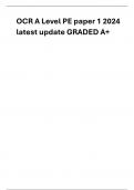 OCR A Level PE paper 1 2024 latest update GRADED A+ 