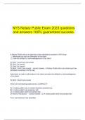   NYS Notary Public Exam 2023 questions and answers 100% guaranteed success.