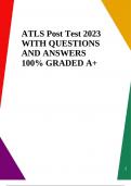 ATLS Post Test 2023 WITH QUESTIONS AND ANSWERS 100% GRADED A+