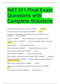 NAT 211 Final Exam Questions with Complete Solutions (1)