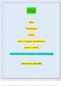 AQA GCSE PSYCHOLOGY 8182/1 Paper 1 Cognition and Behaviour Version: 1.0 Final *JUN238182101* IB/G/Jun23/E8 8182/1QUESTION PAPER & MARKING SCHEME/ [MERGED] Marl( scheme June 2023