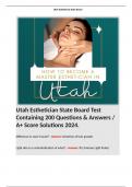 Utah Esthetician State Board Test Containing 200 Questions & Answers / A+ Score Solutions 2024. 