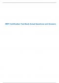 WRT Certification Test Bank Actual Questions and Answers