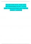 WALDEN NURS 6630| NURS 6630: PHYCHOPHARMACOLOGY LATEST FINAL EXAM QUESTIONS AND VERIFIED CORRECT ANSWERS