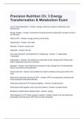 Precision Nutrition Ch 3 Energy Transformation & Metabolism Exam