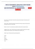 EBCA BUSINESS ANALYSIS TEST-BANK 2024 [Updated] QUESTIONS & ANSWERS 100% SOLVED