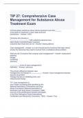 TIP 27 Comprehensive Case Management for Substance Abuse Treatment Exam Questions and Answers