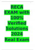 RECA EXAM 2024 with 100% Verified Solutions Real Exam