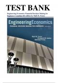 Test Bank for Engineering Economics Financial Decision Making for Engineers Canadian 6th edition by Niall M. Fraser 