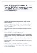 POST EOT Quiz (Equivalency of Training (EOT) Test to exempt mandate class) 2024 Questions With 100% Correct Answers!!