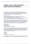 NREMT STUDY GUIDE 2023-2024 QUESTIONS AND ANSWERS.