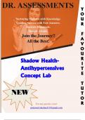 Shadow Health-Antihypertensives Concept Lab EXAM QUESTIONS &ANSWERS GRADED A+