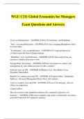 WGU C211 Global Economics for Managers Exam Questions and Answers