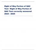 Right of Way Portion of QAC  Test / Right of Way Portion of  QAC Test correctly answered  2024 - 202