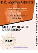 SHADOW HEALTH DEPRESSION QUESTIONS with 100% correct Answers