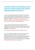 CAPSTONE PHARM PRE ASSESSMENT LATEST  2024 REAL EXAM QUESTIONS AND CORRECT  VERIFIED ANSWERS 100% PASS!!! A nurse is reinforcing teaching with a client who is to start taking  enteric-coated naproxen for rheumatoid arthritis. Which of the  following clien