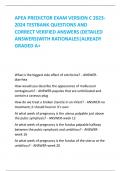 APEA PREDICTOR EXAM VERSION C 2023- 2024 TESTBANK QUESTIONS AND  CORRECT VERIFIED ANSWERS (DETAILED  ANSWERS)WITH RATIONALES|ALREADY  GRADED A+ What is the biggest side effect of colchicine? - ANSWER- diarrhea How would you describe the appearance of moll