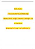 Test Bank for Maternal-Newborn Nursing The Critical Components of Nursing Care, 3rd Edition, Roberta! RATED A+