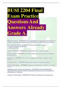 BUSI 2204 Final  Exam Practice QuestionsAnd Answers Already Grade A. Marketing Channel - ANSWERS-A set of interdependent organizations that facilitate the transfer of ownership as products move from producer to business user or consumer. Non Traditional C