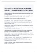 Principles of Real Estate II (ACEABLE AGENT) - Real Estate Appraisal - Level 2 Exam Questions and Answers