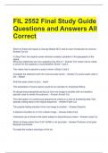 Bundle For FIL 2552 Final Study Guide Questions and Answers All Correct