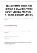 2024 ULTIMATE GUIDE: FIRE  OFFICER III EXAM PREP WITH  EXPERT VERIFIED ANSWERS | A+ GRADE | NEWEST VERSION