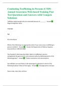 Combating Trafficking in Persons (CTIP) Annual Awareness Web-based Training Post Test Questions and Answers with Compete Solutions