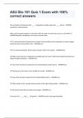 ASU Bio 181 Quiz 1 Exam with 100% correct answers