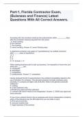 Part-1, Florida Contractor Exam, (Buisness and Finance) Latest Questions With All Correct Answers.