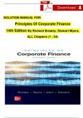 Solution Manual for Principles of Corporate Finance 14th Edition by Richard Brealey, Stewart Myers, Complete Chapters 1 - 34, Verified Newest Version