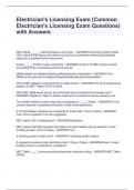 Electrician's Licensing Exam (Common Electrician's Licensing Exam Questions) with Answers 