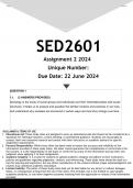  SED2601 Assignment 2 (ANSWERS) 2024 - DISTINCTION GUARANTEED