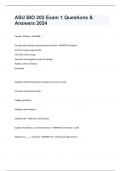 ASU BIO 202 Exam 1 Questions & Answers 2024