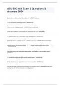 ASU BIO 181 Exam 2 Questions & Answers 2024