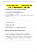 CSLB Contractor's Law Practice Test Part 2 Questions with Answers