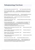 Pathophysiology Final Exam   Questions And Answers