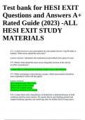 Test bank for HESI EXIT Questions and Answers A+ Rated Guide (2023) -ALL HESI EXIT STUDY MATERIALS